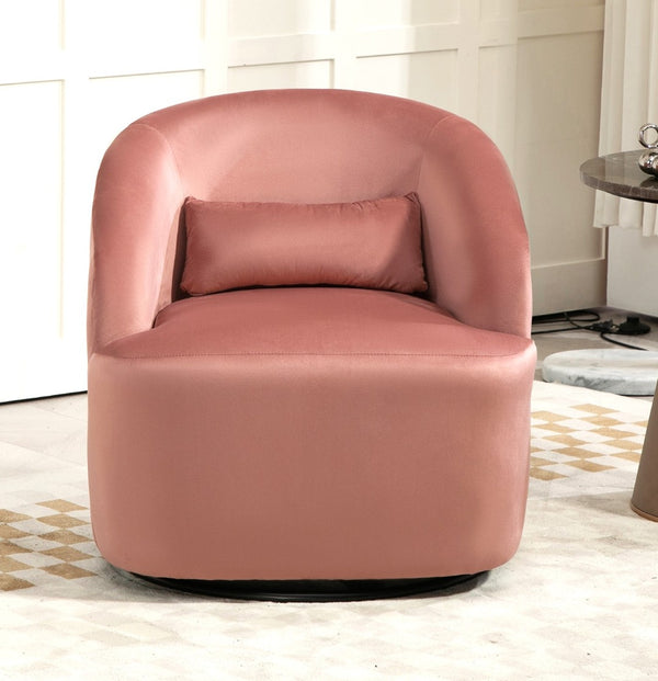 English Elm 364 Degree Swivel Velvet Barrel Chair Curved Accent Seat for Living Room or Bedroom B2735P511224