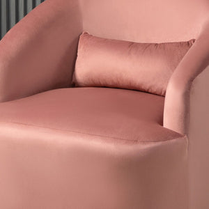 English Elm 364 Degree Swivel Velvet Barrel Chair Curved Accent Seat for Living Room or Bedroom B2735P511224