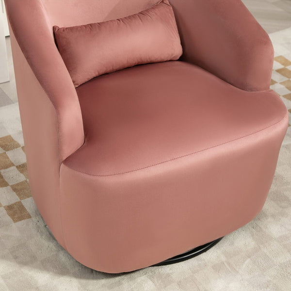 English Elm 364 Degree Swivel Velvet Barrel Chair Curved Accent Seat for Living Room or Bedroom B2735P511224