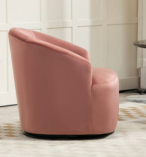 English Elm 364 Degree Swivel Velvet Barrel Chair Curved Accent Seat for Living Room or Bedroom B2735P511224