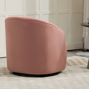 English Elm 364 Degree Swivel Velvet Barrel Chair Curved Accent Seat for Living Room or Bedroom B2735P511224