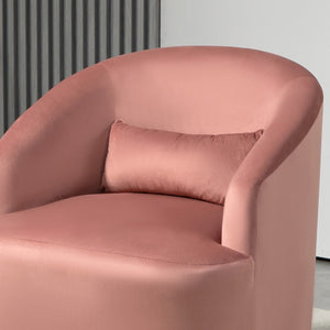 English Elm 364 Degree Swivel Velvet Barrel Chair Curved Accent Seat for Living Room or Bedroom B2735P511224