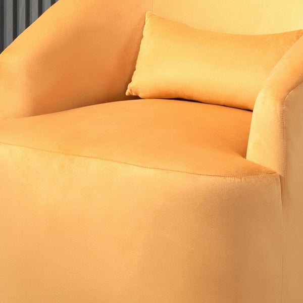 English Elm 365 Degree Swivel Velvet Barrel Chair Curved Fully Assembled Accent for Living Room B2735P511225