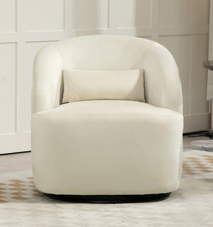 English Elm 366 Swivel Barrel Velvet Accent Chair Curved Wraparound Seat for Living Room B2735P511226
