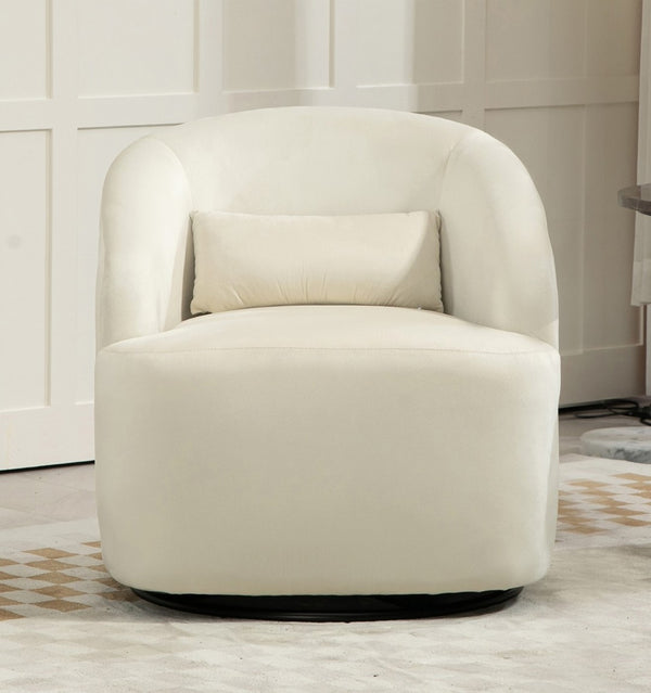 English Elm 366 Swivel Barrel Velvet Accent Chair Curved Wraparound Seat for Living Room B2735P511226