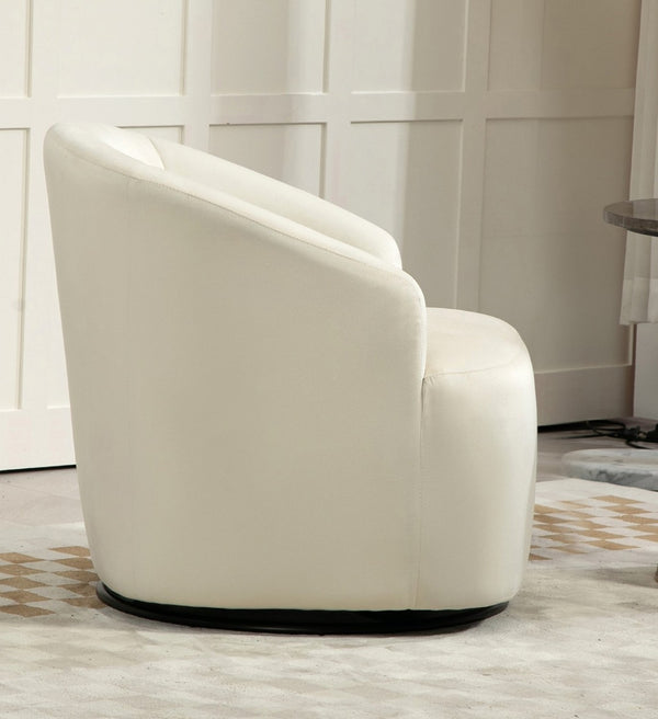 English Elm 366 Swivel Barrel Velvet Accent Chair Curved Wraparound Seat for Living Room B2735P511226
