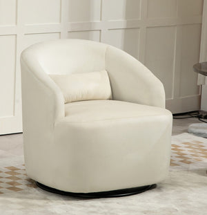 English Elm 366 Swivel Barrel Velvet Accent Chair Curved Wraparound Seat for Living Room B2735P511226
