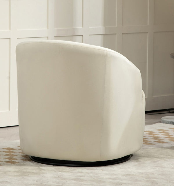 English Elm 366 Swivel Barrel Velvet Accent Chair Curved Wraparound Seat for Living Room B2735P511226