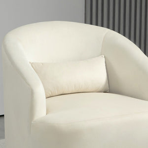 English Elm 366 Swivel Barrel Velvet Accent Chair Curved Wraparound Seat for Living Room B2735P511226