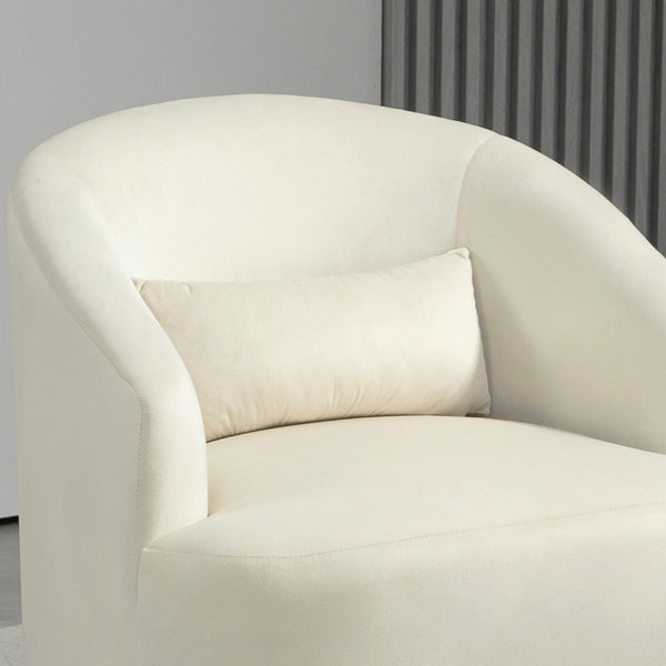 English Elm 366 Swivel Barrel Velvet Accent Chair Curved Wraparound Seat for Living Room B2735P511226