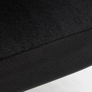 English Elm Modern Channel Tufted Velvet Slipper Chair with Gold Legs for Bedroom or Entryway Black B2735P511268