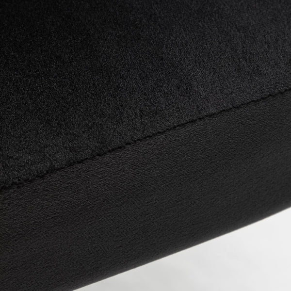 English Elm Modern Channel Tufted Velvet Slipper Chair with Gold Legs for Bedroom or Entryway Black B2735P511268