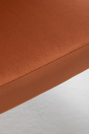 English Elm Modern Channel Tufted Velvet Slipper Chair with Gold Legs for Bedroom or Entryway Orange B2735P511274