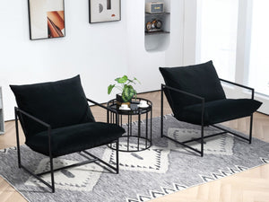 English Elm Sleek Velvet Accent Chair with Shredded Foam Cushion for Living Room or Office Black B2735P512942