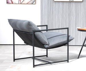 English Elm Sleek Velvet Accent Chair with Shredded Foam Cushion for Living Room or Office Grey B2735P512943