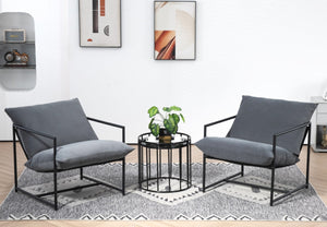 English Elm Sleek Velvet Accent Chair with Shredded Foam Cushion for Living Room or Office Grey B2735P512943