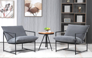English Elm Sleek Velvet Accent Chair with Shredded Foam Cushion for Living Room or Office Grey B2735P512943