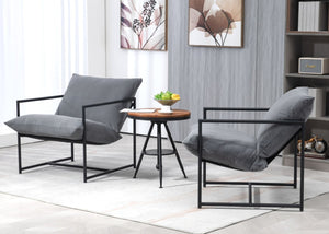English Elm Sleek Velvet Accent Chair with Shredded Foam Cushion for Living Room or Office Grey B2735P512943