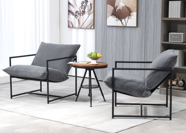 English Elm Sleek Velvet Accent Chair with Shredded Foam Cushion for Living Room or Office Grey B2735P512943