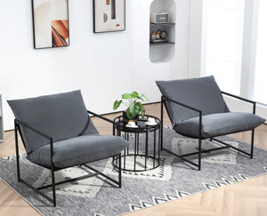 English Elm Sleek Velvet Accent Chair with Shredded Foam Cushion for Living Room or Office Grey B2735P512943