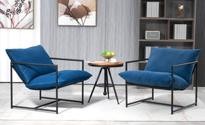 English Elm Sleek Velvet Accent Chair with Shredded Foam Cushion for Living Room or Office Blue B2735P512944