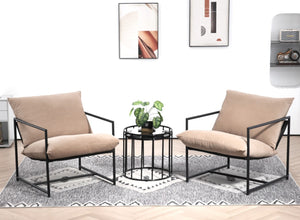 English Elm Sleek Velvet Accent Chair with Shredded Foam Cushion for Living Room or Office Camel B2735P512945