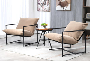 English Elm Sleek Velvet Accent Chair with Shredded Foam Cushion for Living Room or Office Camel B2735P512945