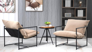 English Elm Sleek Velvet Accent Chair with Shredded Foam Cushion for Living Room or Office Camel B2735P512945