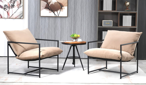 English Elm Sleek Velvet Accent Chair with Shredded Foam Cushion for Living Room or Office Camel B2735P512945