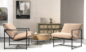 English Elm Sleek Velvet Accent Chair with Shredded Foam Cushion for Living Room or Office Camel B2735P512945