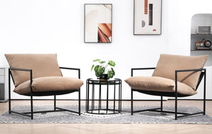 English Elm Sleek Velvet Accent Chair with Shredded Foam Cushion for Living Room or Office Camel B2735P512945