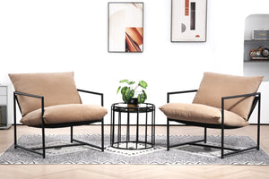 English Elm Sleek Velvet Accent Chair with Shredded Foam Cushion for Living Room or Office Camel B2735P512945