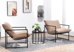 English Elm Sleek Velvet Accent Chair with Shredded Foam Cushion for Living Room or Office Camel B2735P512945