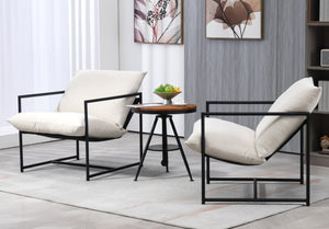 English Elm Sleek Velvet Accent Chair with Shredded Foam Cushion for Living Room or Office Beige B2735P512946
