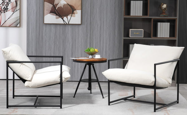 English Elm Sleek Velvet Accent Chair with Shredded Foam Cushion for Living Room or Office Beige B2735P512946