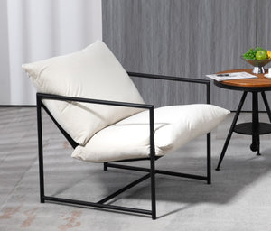 English Elm Sleek Velvet Accent Chair with Shredded Foam Cushion for Living Room or Office Beige B2735P512946