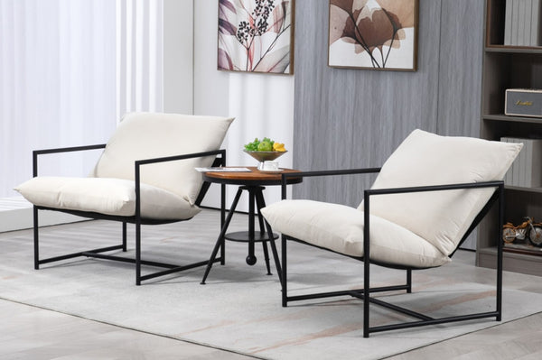 English Elm Sleek Velvet Accent Chair with Shredded Foam Cushion for Living Room or Office Beige B2735P512946