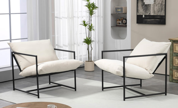 English Elm Sleek Velvet Accent Chair with Shredded Foam Cushion for Living Room or Office Beige B2735P512946