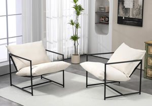 English Elm Sleek Velvet Accent Chair with Shredded Foam Cushion for Living Room or Office Beige B2735P512946