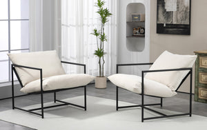 English Elm Sleek Velvet Accent Chair with Shredded Foam Cushion for Living Room or Office Beige B2735P512946