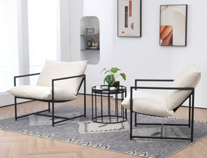 English Elm Sleek Velvet Accent Chair with Shredded Foam Cushion for Living Room or Office Beige B2735P512946