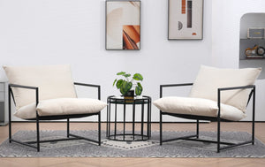 English Elm Sleek Velvet Accent Chair with Shredded Foam Cushion for Living Room or Office Beige B2735P512946
