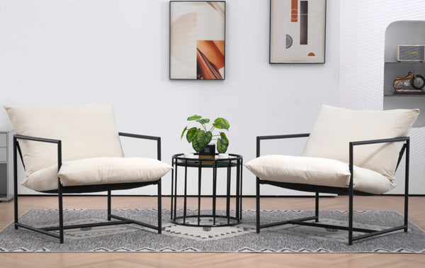 English Elm Sleek Velvet Accent Chair with Shredded Foam Cushion for Living Room or Office Beige B2735P512946