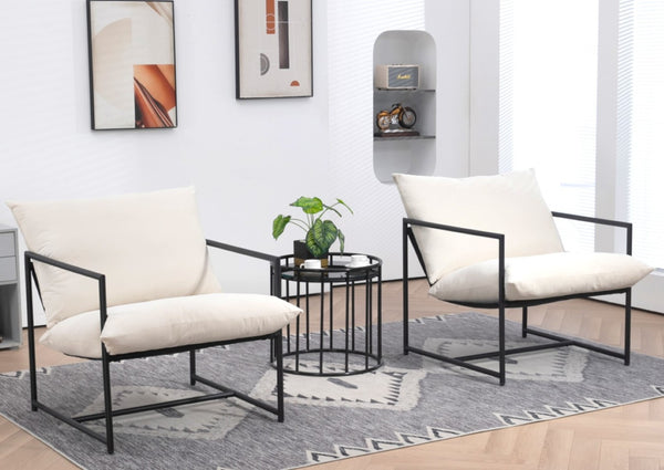 English Elm Sleek Velvet Accent Chair with Shredded Foam Cushion for Living Room or Office Beige B2735P512946