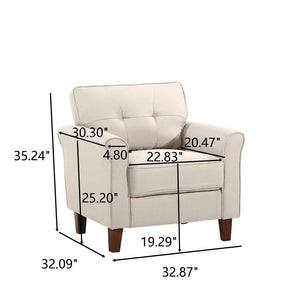 English Elm Mid-Century Tufted Arm Chair with Tapered Legs for Reading Nooks and Home Offices B2735P514826