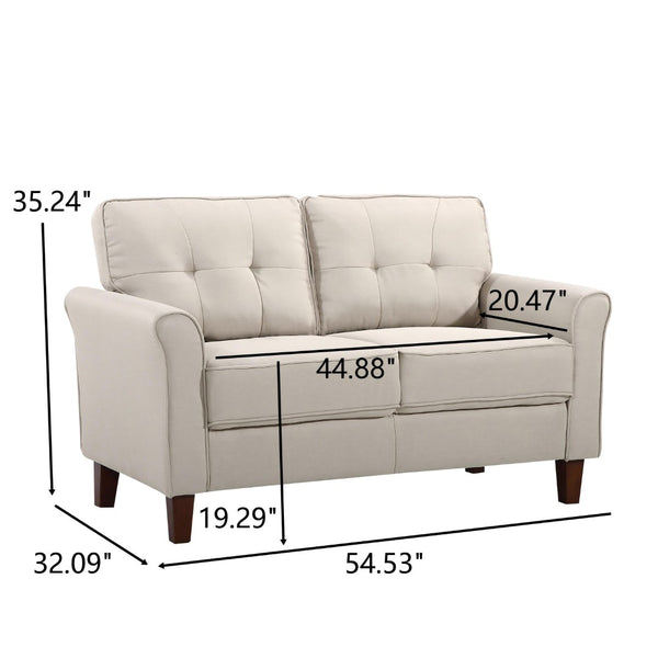 English Elm Mid-Century Tufted Loveseat with Tapered Legs Plush Two-Seat Sofa for Apartment Living B2735P514827