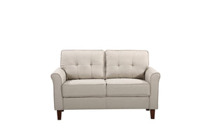 English Elm Mid-Century Tufted Loveseat with Tapered Legs Plush Two-Seat Sofa for Apartment Living B2735P514827
