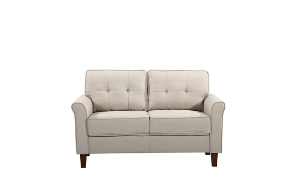 English Elm Mid-Century Tufted Loveseat with Tapered Legs Plush Two-Seat Sofa for Apartment Living B2735P514827