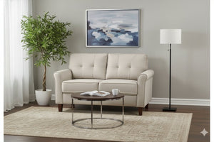 English Elm Mid-Century Tufted Loveseat with Tapered Legs Plush Two-Seat Sofa for Apartment Living B2735P514827