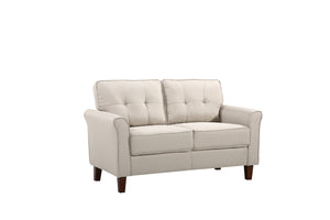 English Elm Mid-Century Tufted Loveseat with Tapered Legs Plush Two-Seat Sofa for Apartment Living B2735P514827